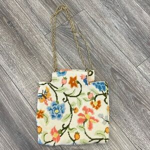 Vintage handmade purse with gold chain